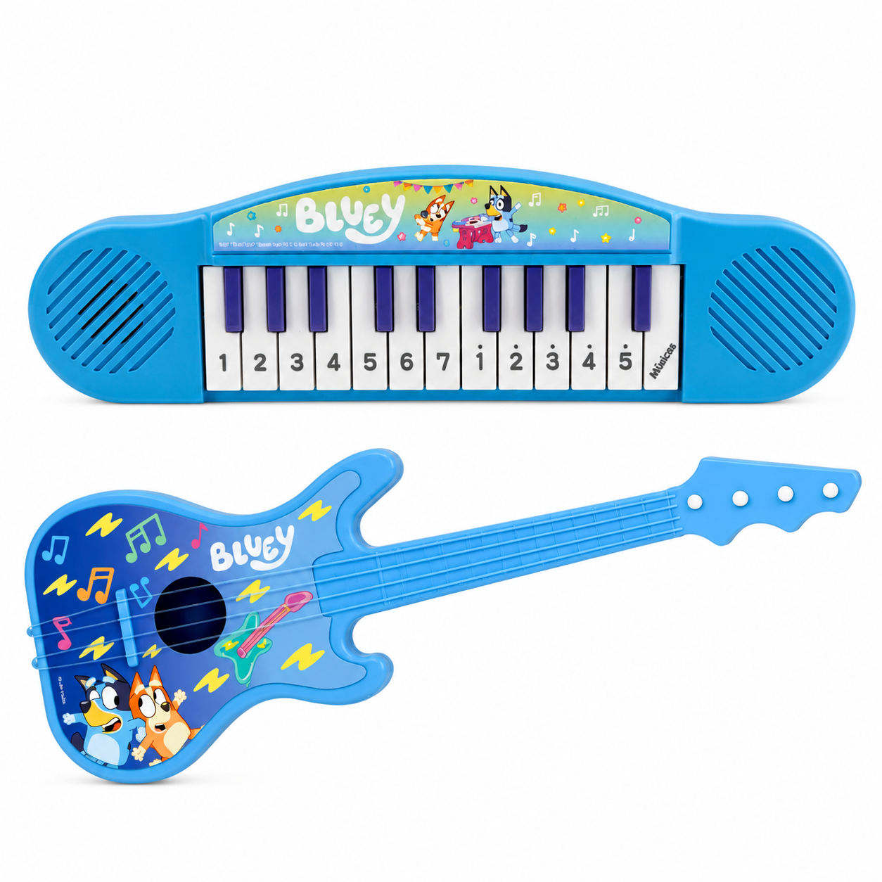 Kit musical infantil Bluey - Piano + Guitarra