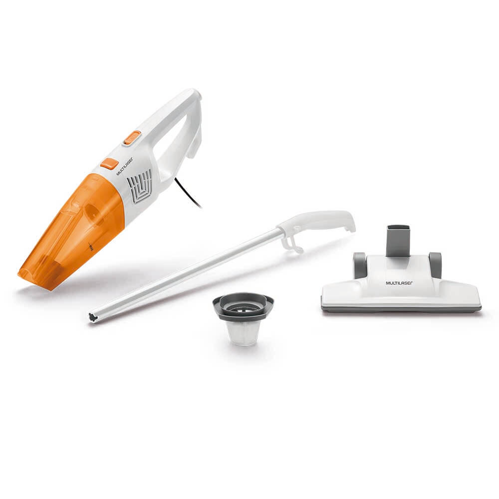 Aspirador de Pó Vertical e de Mão 220V Branco e Laranja Multilaser - HO012