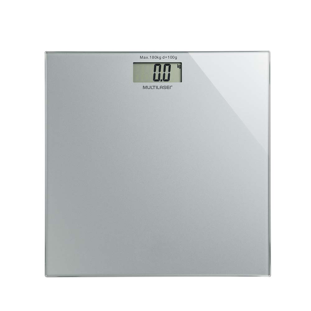 Balança Digital Digi-Health Serene Vidro Temperado Suporta até 180kg Prata Multilaser - HC021