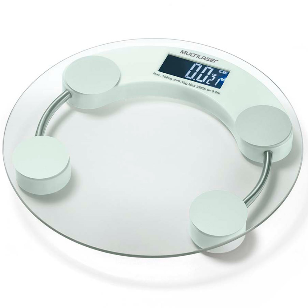 Balança Digital Eatsmar Vidro Temperado Resistente Suporta até 180kg Brnaca Multilaser - HC039