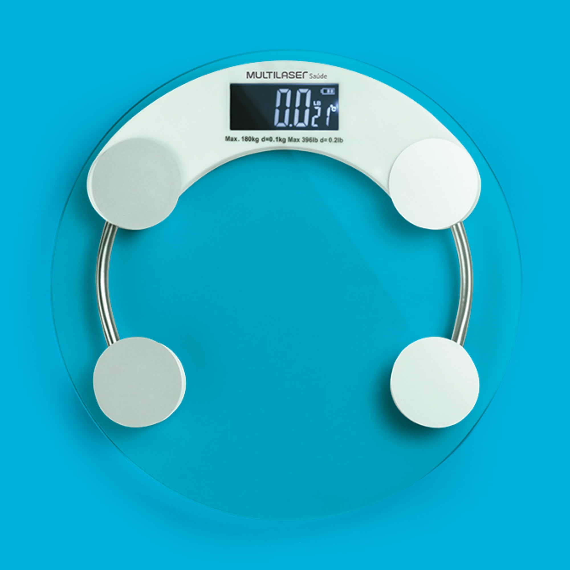 Balança Digital Eatsmar Vidro Temperado Resistente Suporta até 180kg Brnaca Multilaser - HC039