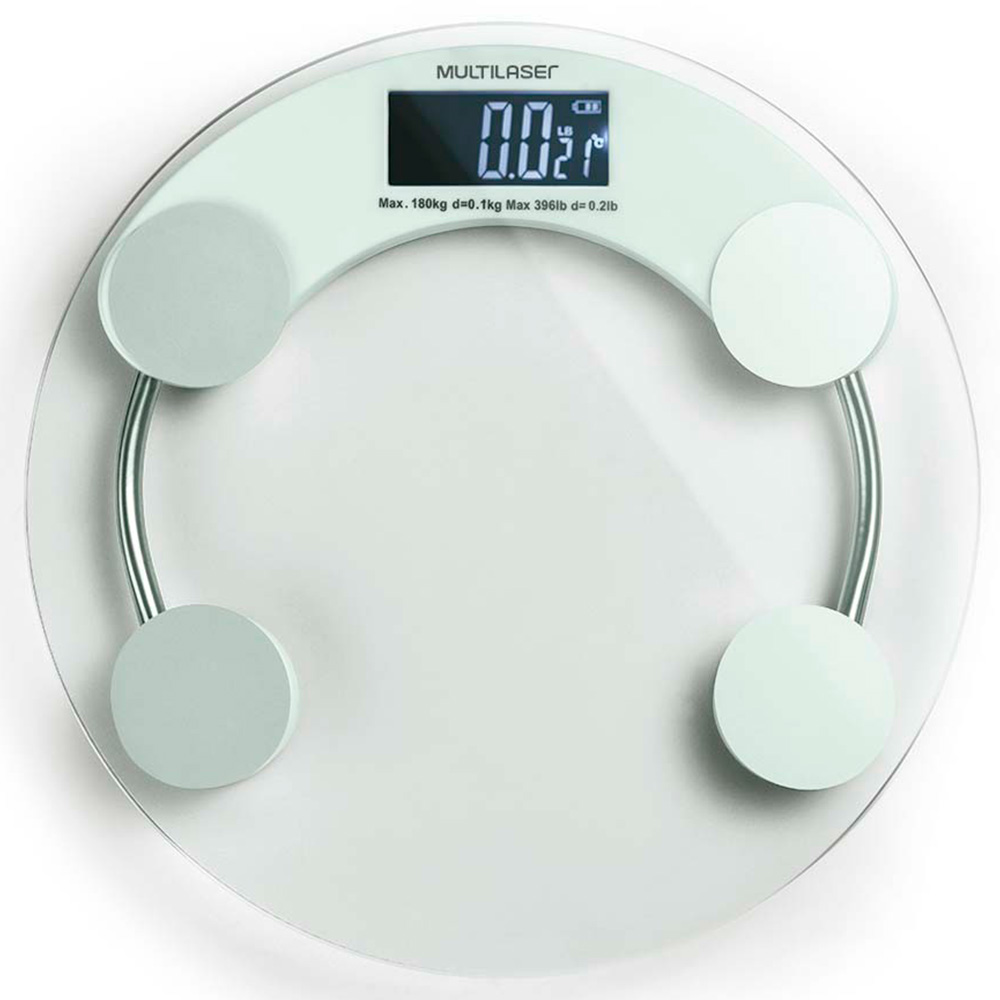 Balança Digital Eatsmar Vidro Temperado Resistente Suporta até 180kg Brnaca Multilaser - HC039