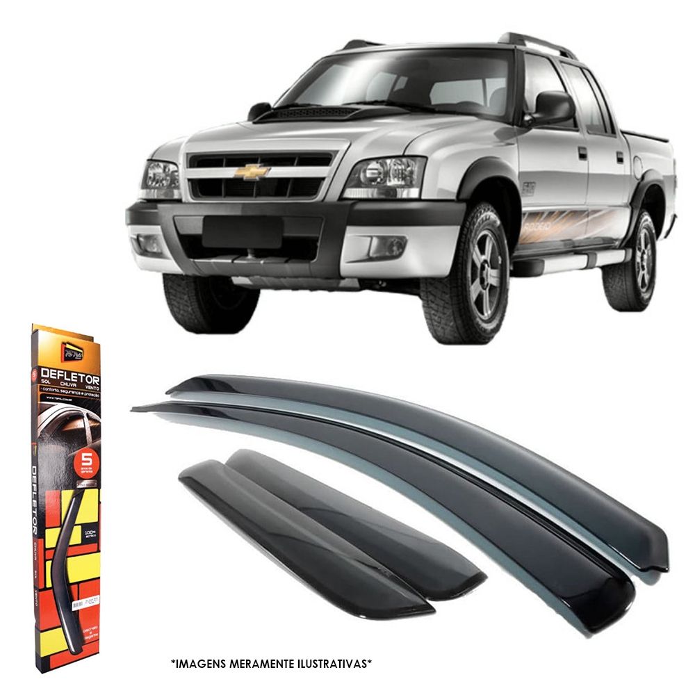 Calha de Chuva para Chevrolet S10 1996 a 2011 Cabine Dupla 4 portas TG Poli - 23008
