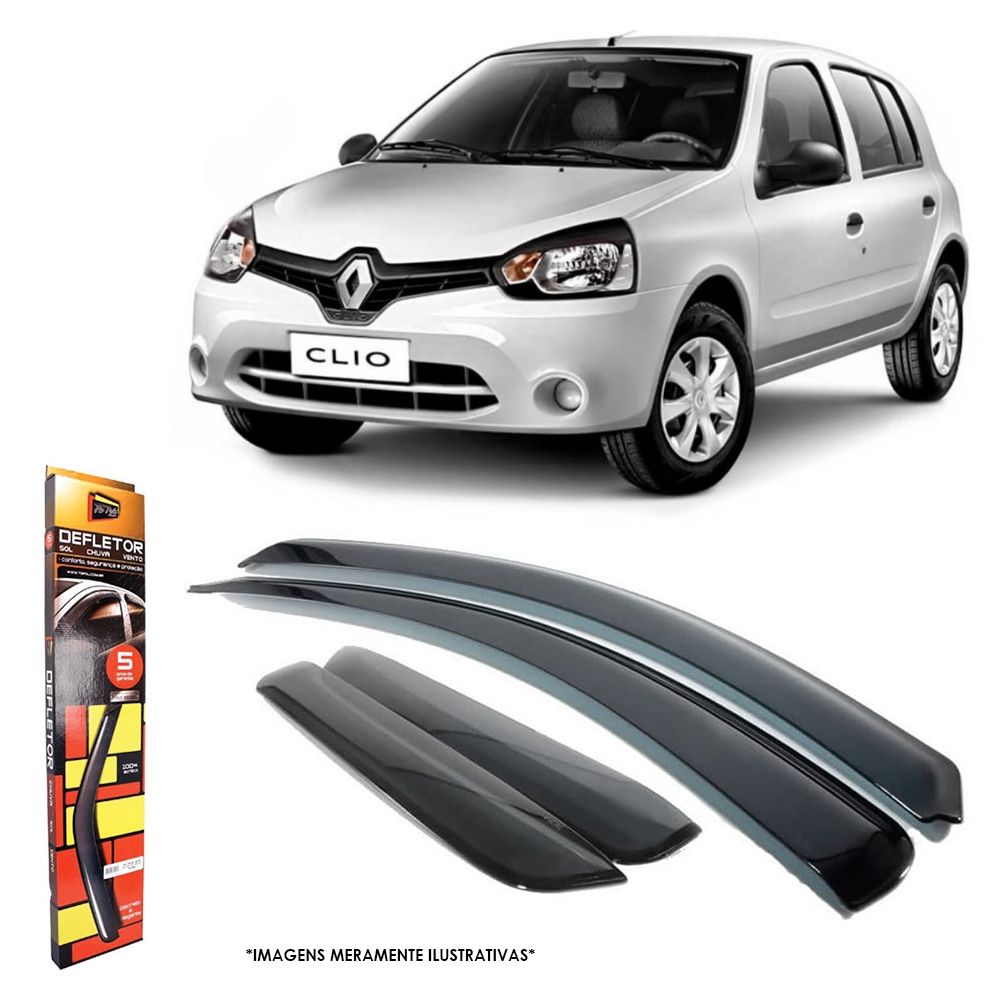 Calha de Chuva para Renault Clio Hatch / Sedan 2000 a 2016 4 portas TG Poli - 29001