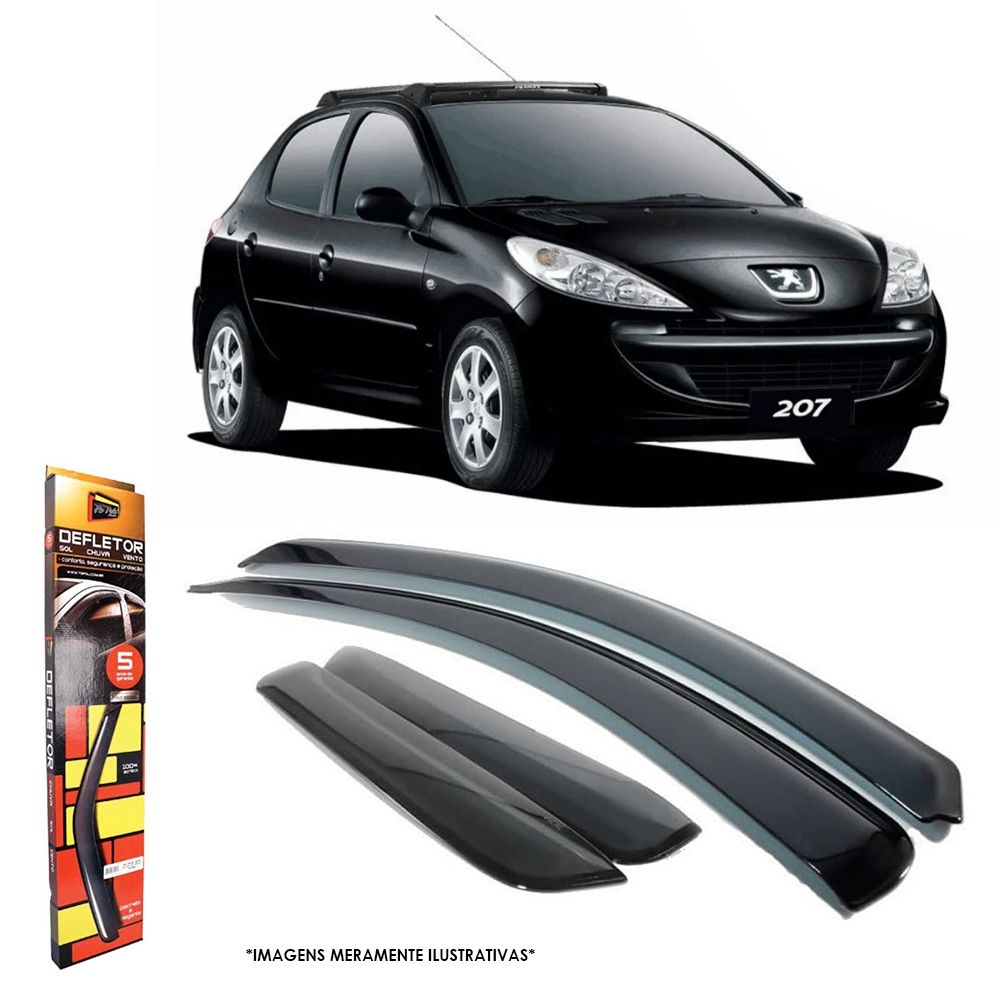 Calha de Chuva para Peugeot 206/207 Hatch / Sedan 2000 a 2015 4 portas TG Poli - 20001