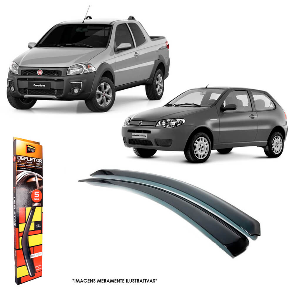 Calha de Chuva para Strada CS/CE/CD 96/20 Palio 96/11 Fire 12/16 2 Portas TG Poli 24002