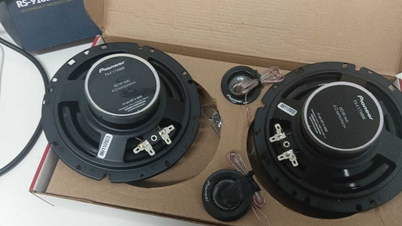 **OUTLET** Kit 2 Vias Pioneer c/ Par Alto Falantes Tweeter Crossover TS-C1730BR 6" 100W RMS 4 Ohms