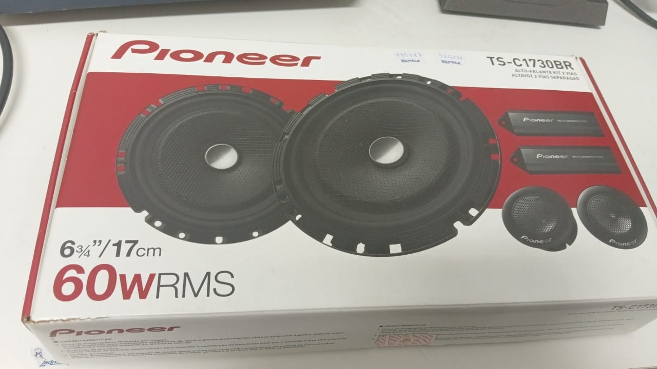 **OUTLET** Kit 2 Vias Pioneer c/ Par Alto Falantes Tweeter Crossover TS-C1730BR 6" 100W RMS 4 Ohms