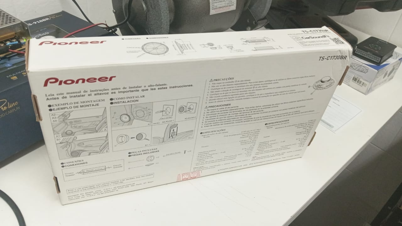 **OUTLET** Kit 2 Vias Pioneer c/ Par Alto Falantes Tweeter Crossover TS-C1730BR 6" 100W RMS 4 Ohms